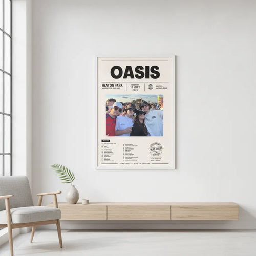 Personalised Oasis Heaton Park Setlist Selfie Poster