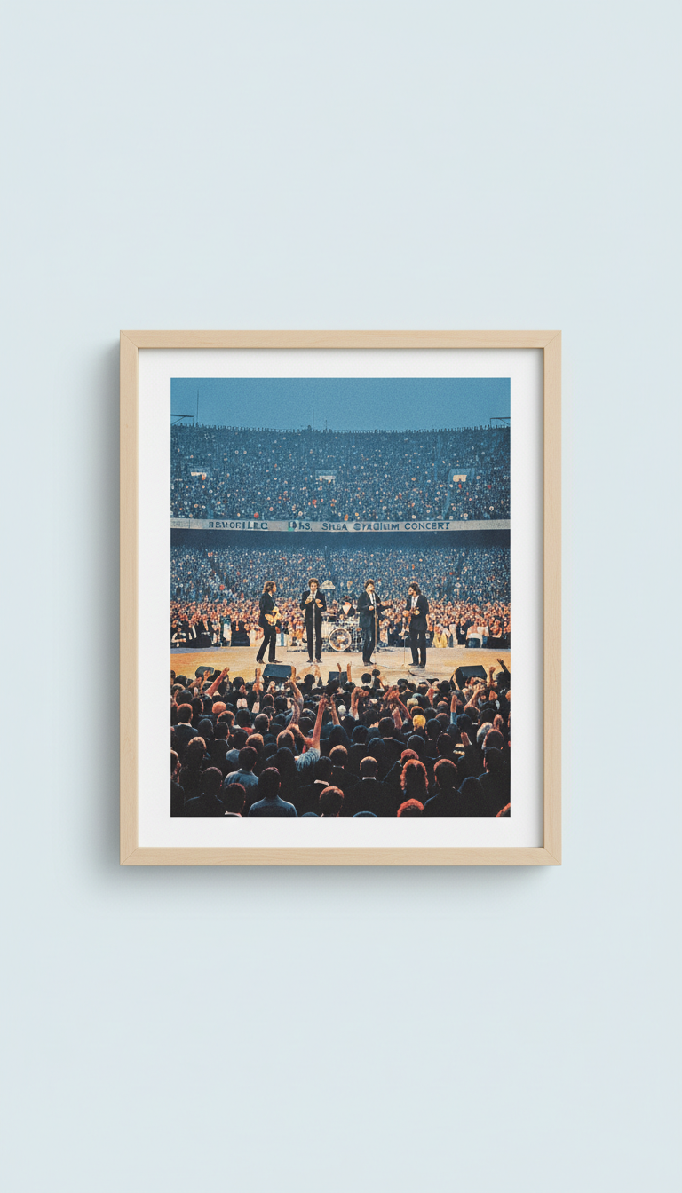 Framed The Beatles 1965 Shea Stadium Poster