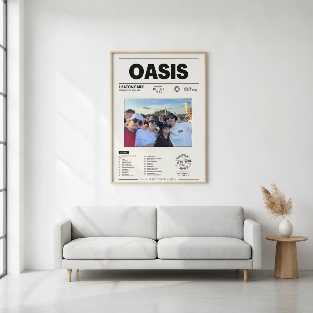 Oasis Heaton Park 16th July 2026 Setlist Poster