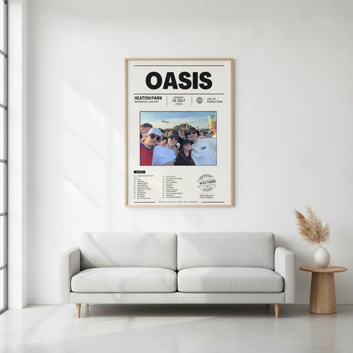 Oasis Heaton Park 16th July 2026 Setlist Poster